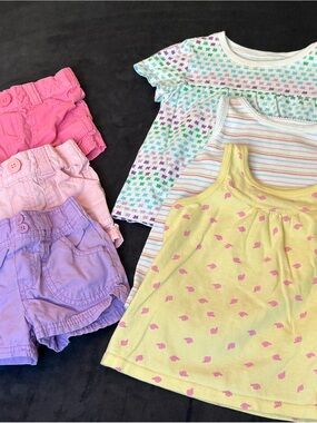 Circo Girls Tank & Tee Set - Yellow, Pink, Purple, White